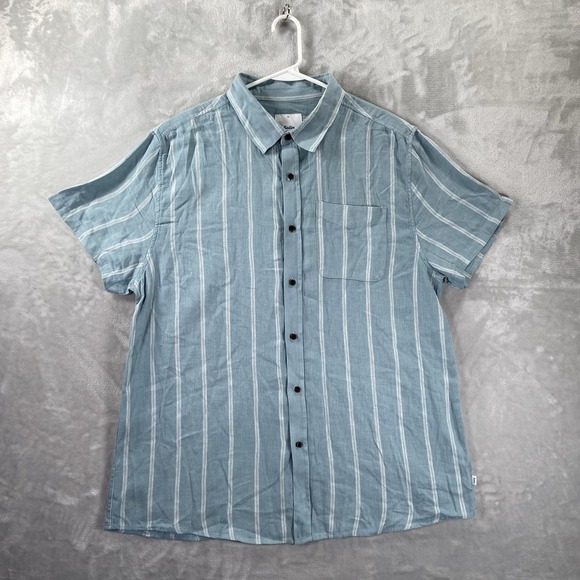 Katin Shirt men's XL Button Up Striped Short Sleeve Casual Chest Pocket Beach - Picture 1 of 11